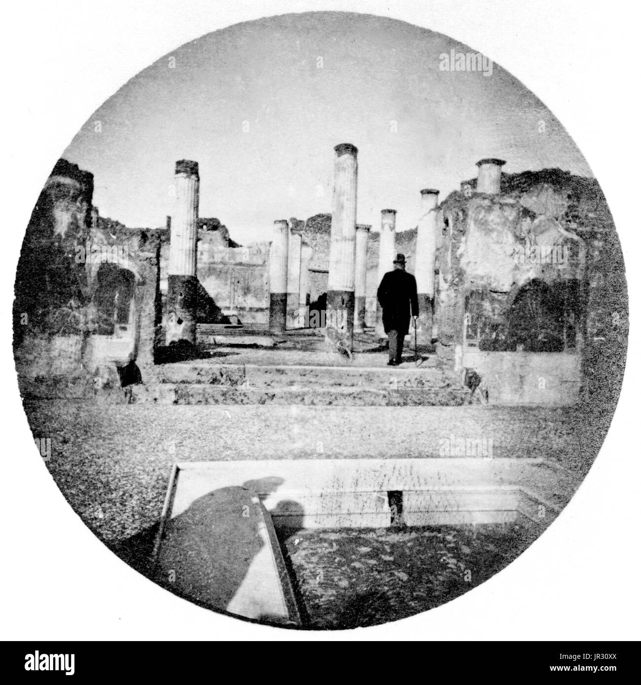 Alexander Graham Bell at Ruins of Pompeii,1888 Stock Photo