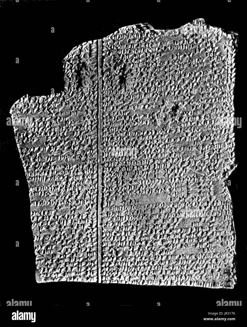 The Amarna tablets are an archive, written on clay tablets, primarily consisting of diplomatic correspondence between the Egyptian administration and its representatives in Canaan and Amurru during the New Kingdom. The Amarna letters are unusual in Egyptological research, because they are mostly written in Akkadian cuneiform, the writing system of ancient Mesopotamia, rather than that of ancient Egypt. The written correspondence spans a period of at most thirty years. The Amarna letters are of great significance for biblical studies as well as Semitic linguistics, since they shed light on the  Stock Photo