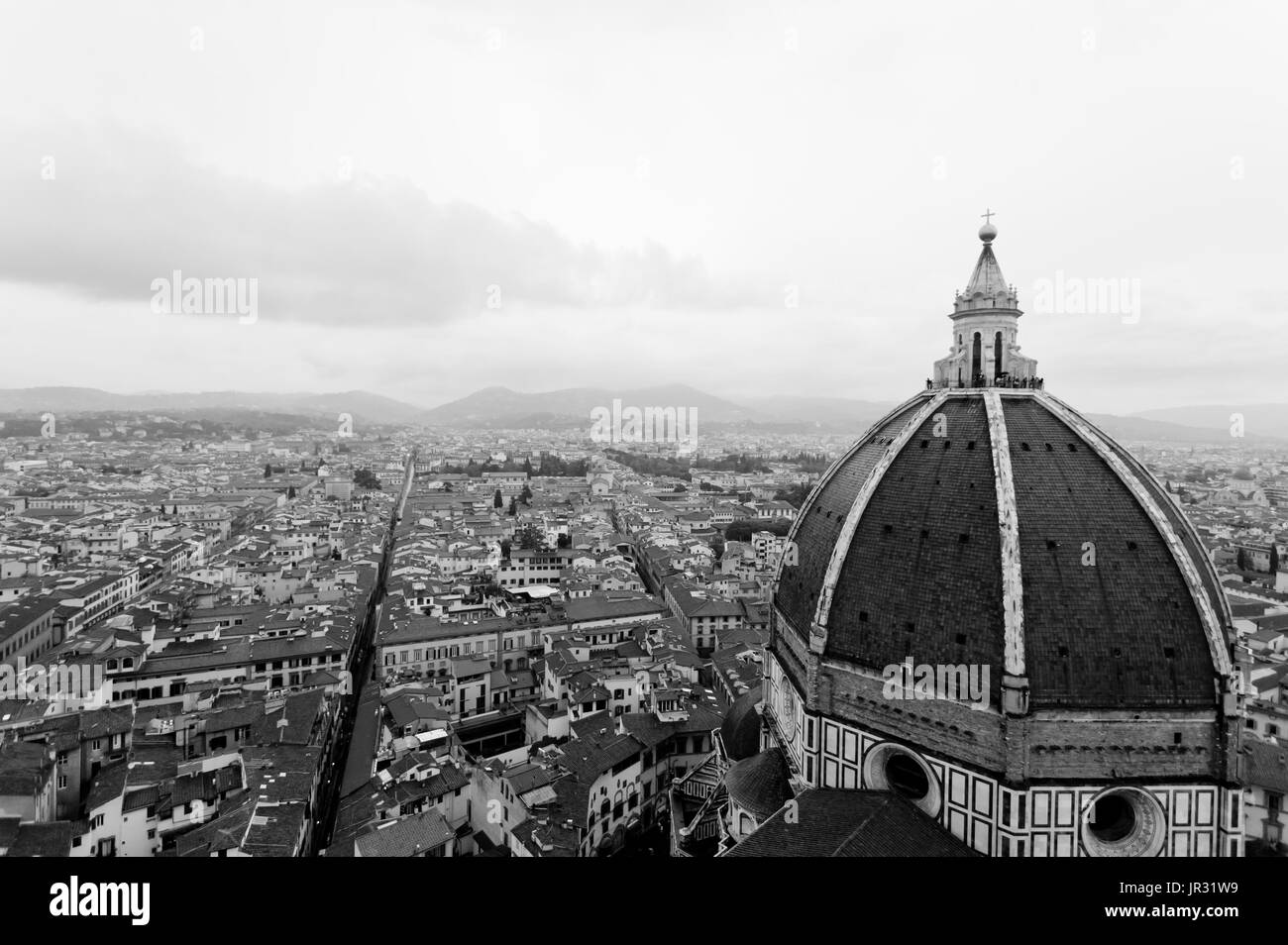 Florence cathedral exterior view Black and White Stock Photos & Images ...