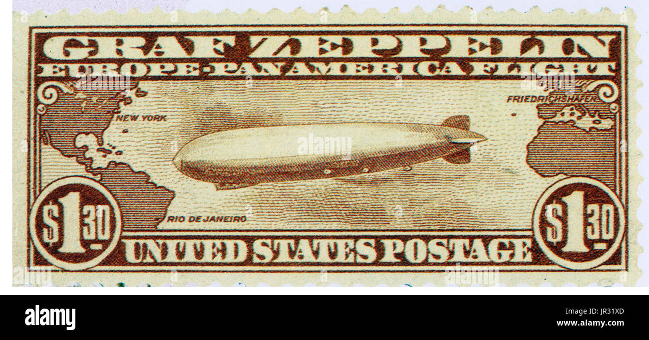 Graf Zeppelin,U.S. Postage Stamp,1930 Stock Photo