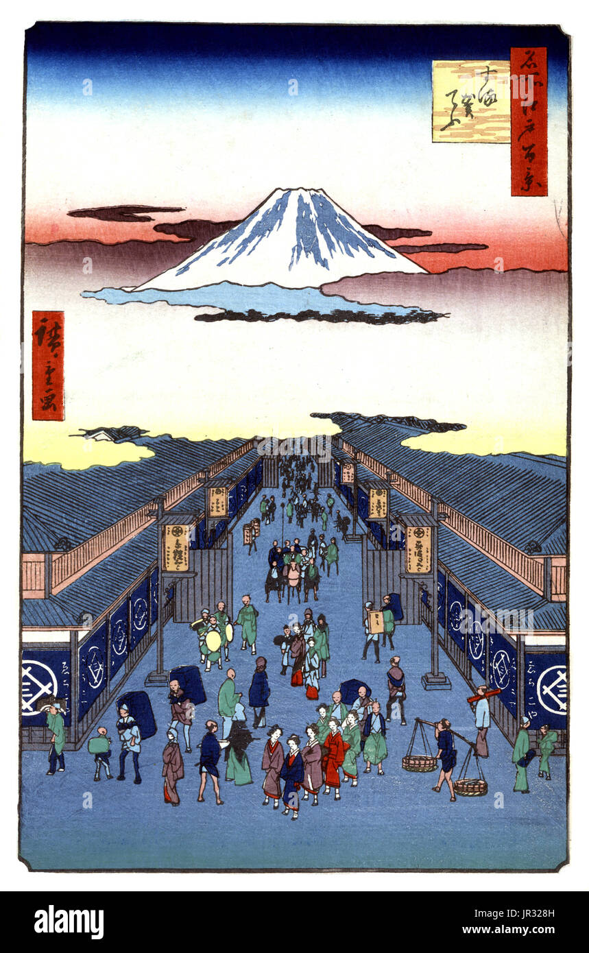 Mount Fuji,1856 Stock Photo