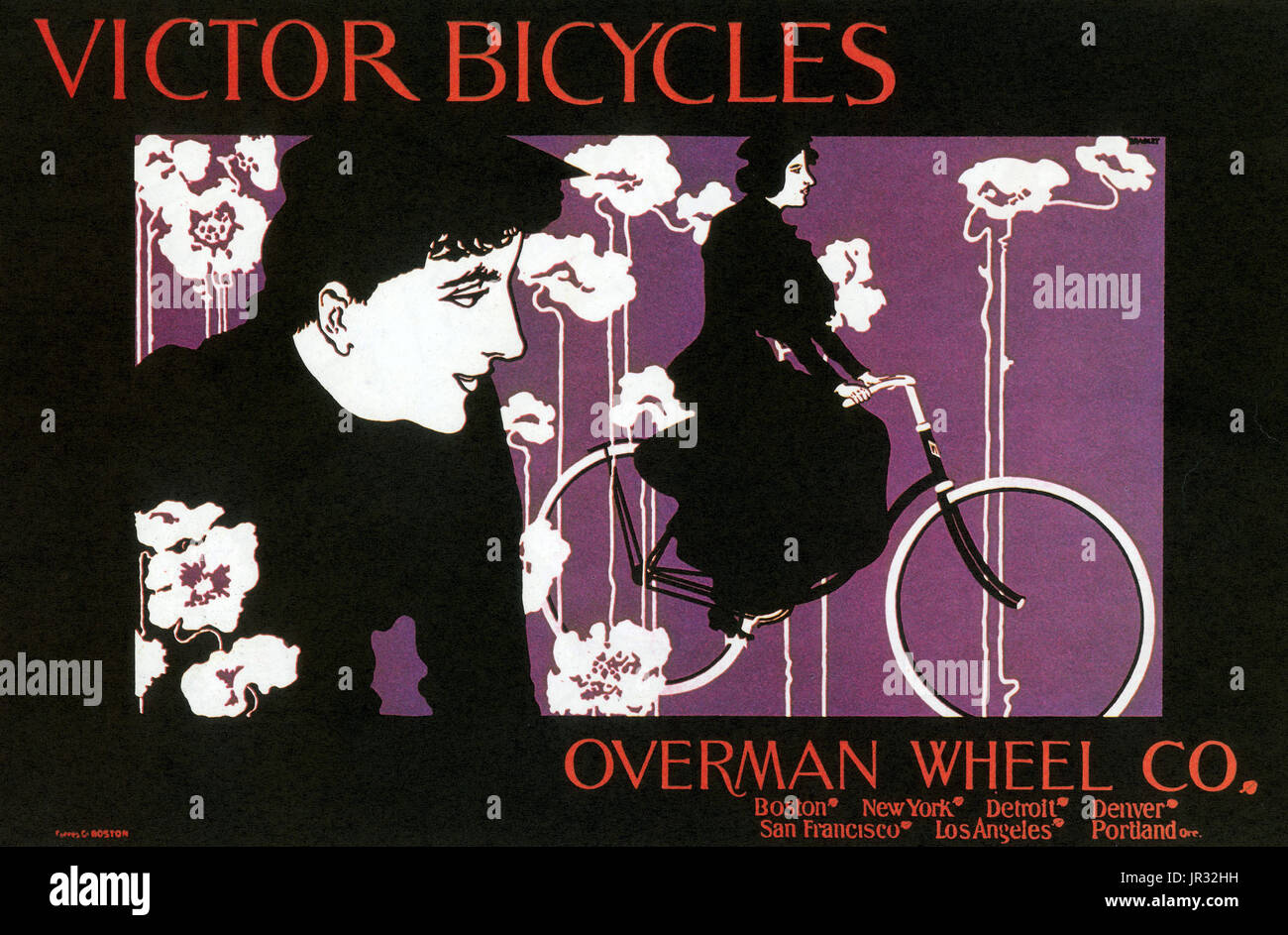 Victor Bicycles Poster,Will. H Bradley,1896 Stock Photo