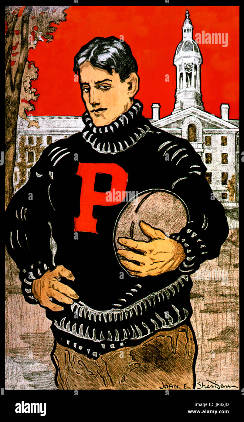 Princeton University Poster,John E. Sheridan,1901 Stock Photo