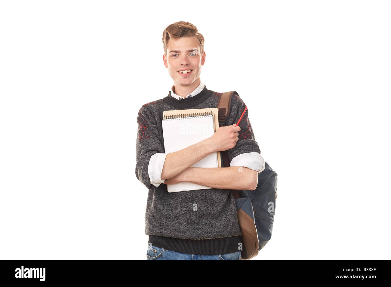 Teenage college boy Stock Photo Alamy