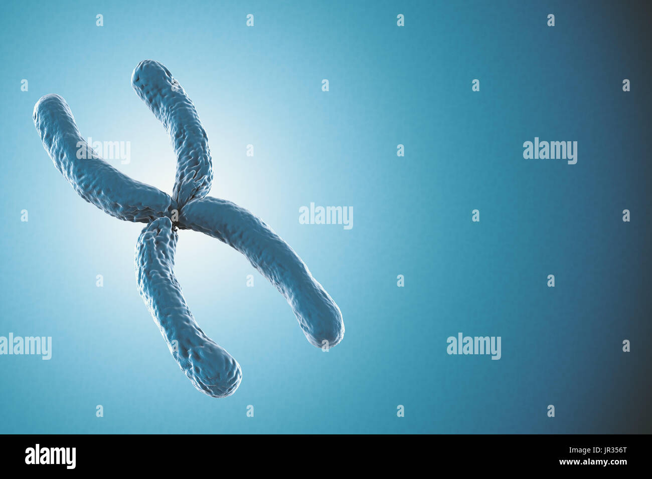 3d rendering blue chromosome on blue background Stock Photo