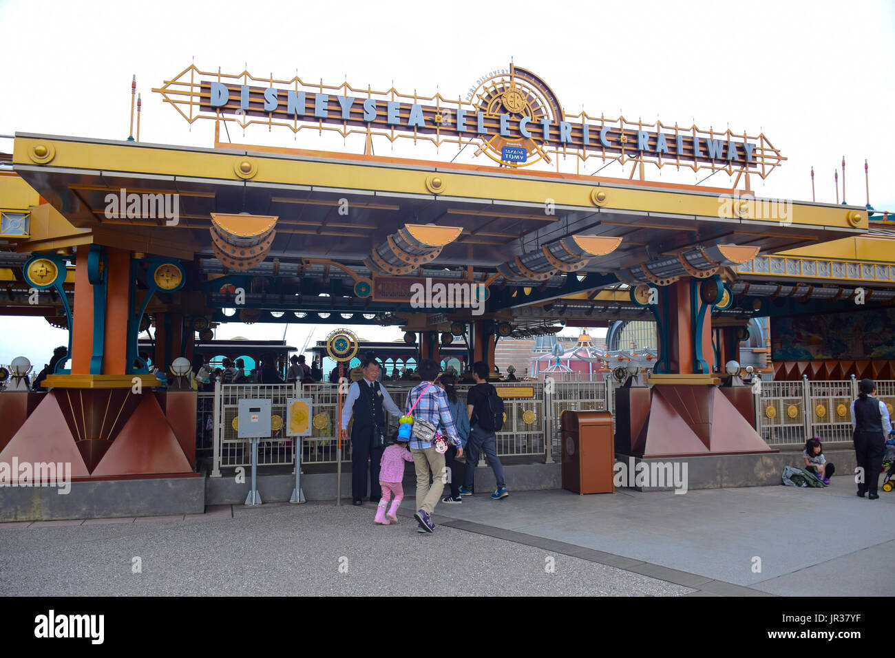 CHIBA, JAPAN: Tokyo Disneysea electric railway station in Tokyo Disneysea located in Urayasu, Chiba, Japan Stock Photo