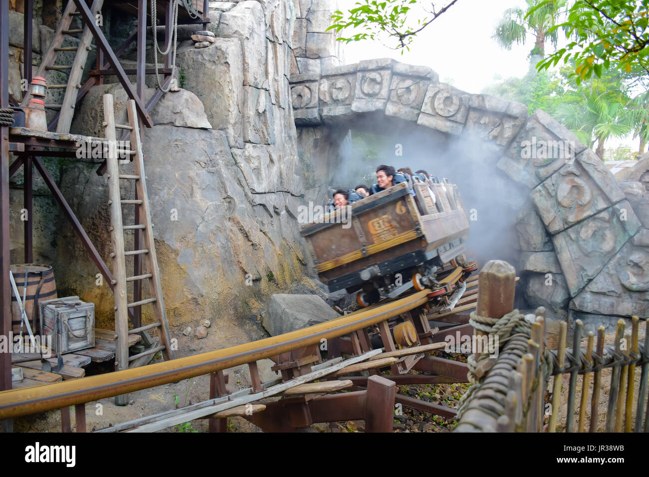 Chiba Japan Raging Spirits Attraction In Lost River Delta Area In Tokyo Disneysea Located In Urayasu Chiba Japan Stock Photo Alamy Chiba Japan Raging Spirits Attraction In Lost River Delta Area In Tokyo Disneysea Located In Urayasu Chiba Japan Stock Photo Alamy