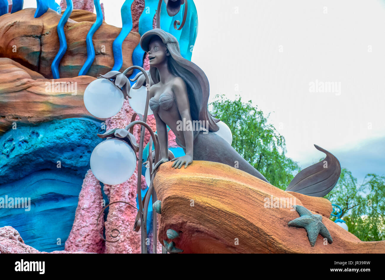 Chiba Japan Ariel Statue At Mermaid Lagoon In Tokyo Disneysea Located In Urayasu Chiba Japan Stock Photo Alamy