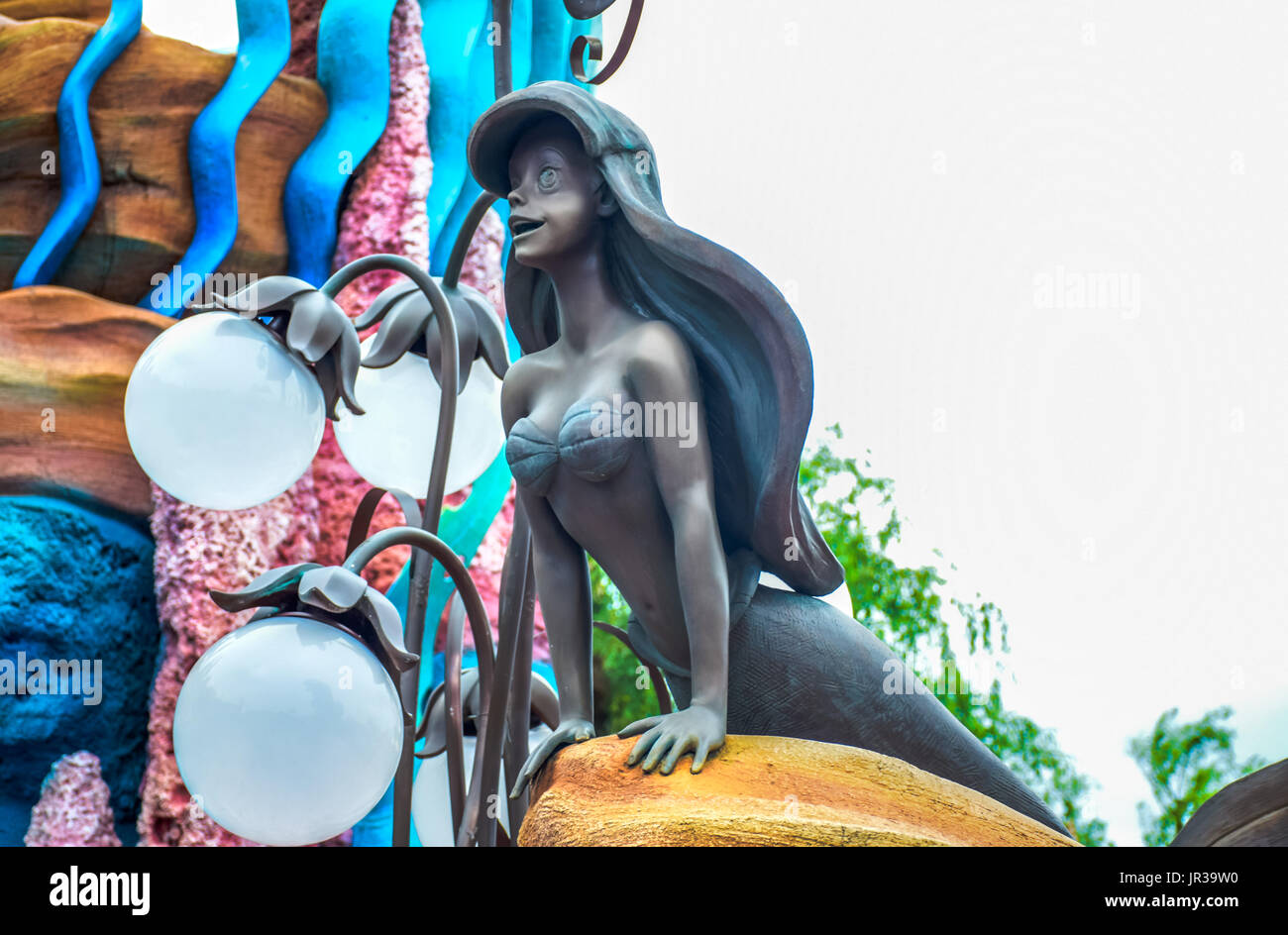 CHIBA, JAPAN: Ariel statue at Mermaid Lagoon in Tokyo Disneysea located in Urayasu, Chiba, Japan Stock Photo