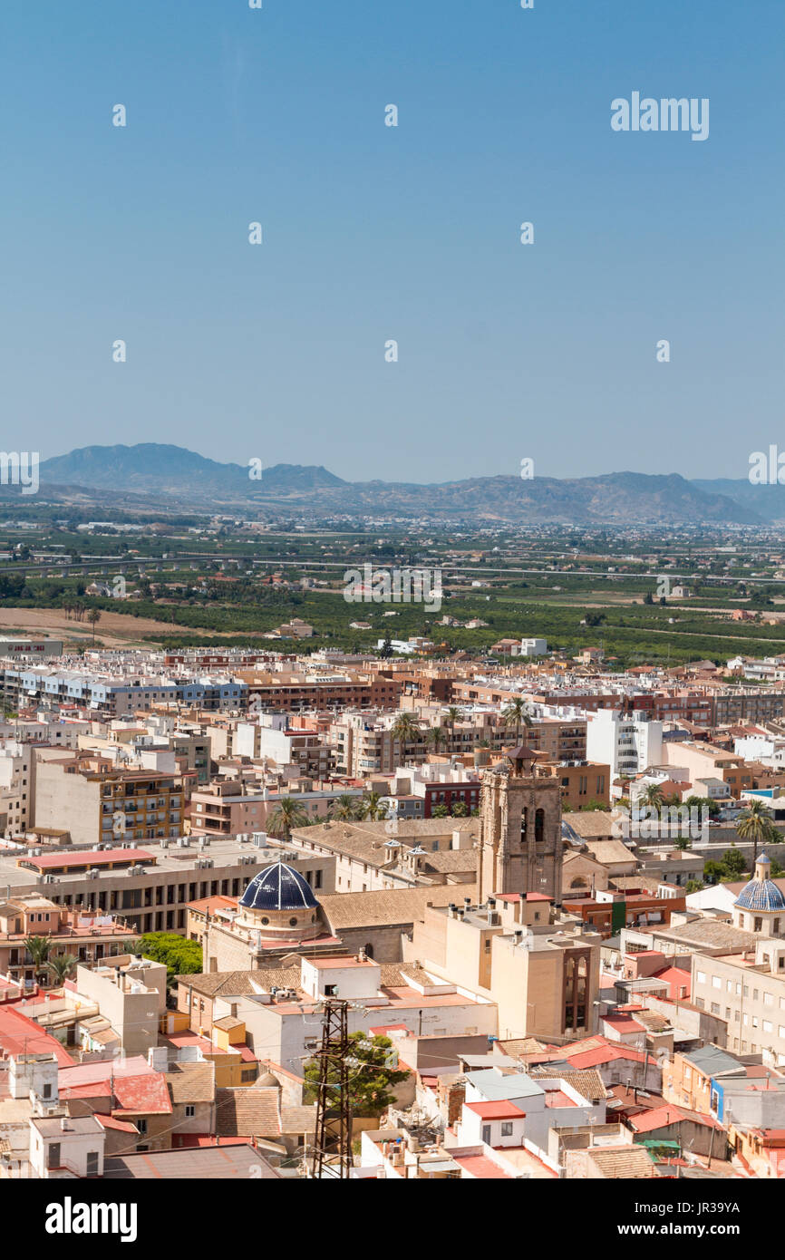 Skyline of Orihuela, Alicante, Spain Stock Photo