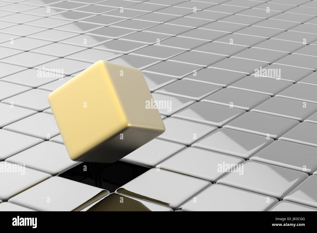 leadership concept with 3d rendering gold cubic pop up Stock Photo - Alamy