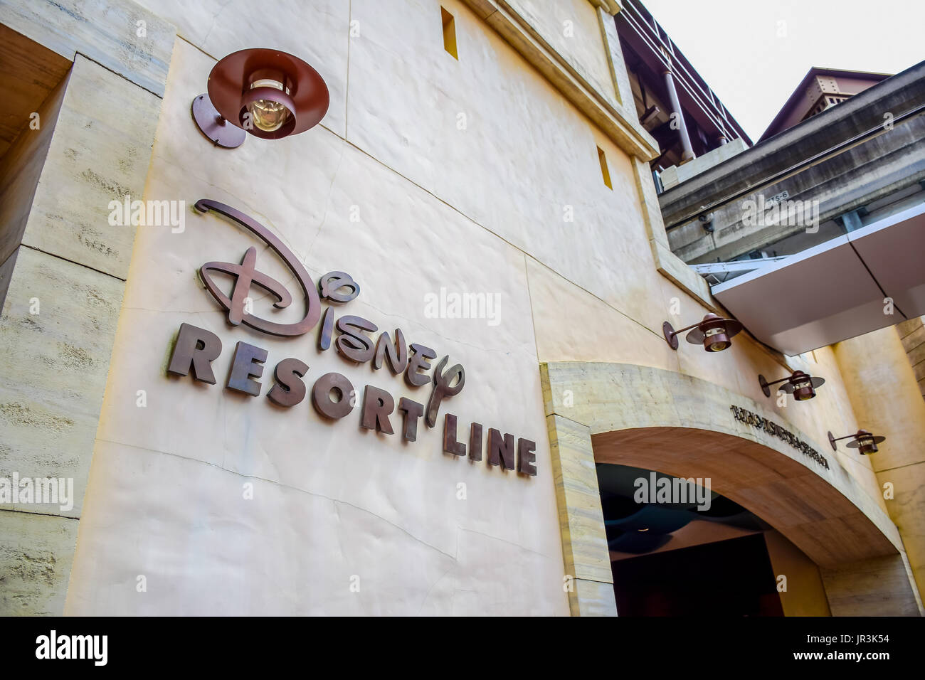 CHIBA, JAPAN: Tokyo Disneyland Resort monorail train station, Urayasu, Chiba, Japan Stock Photo