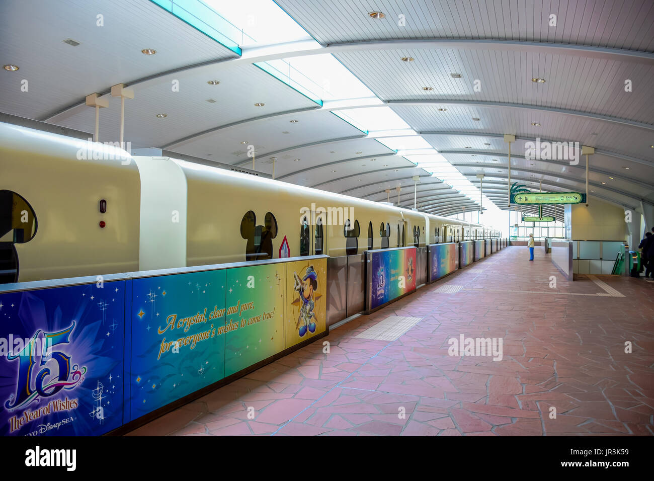 CHIBA, JAPAN: Tokyo Disneyland Resort monorail station's platform, Urayasu, Chiba, Japan Stock Photo