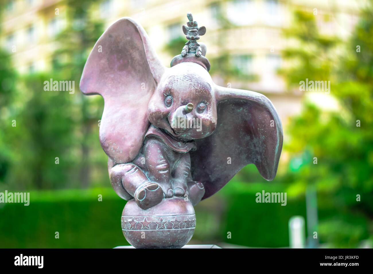 CHIBA, JAPAN: Dumbo character statue decorated at entrance of Tokyo Disney Resort, Urayasu, Japan Stock Photo