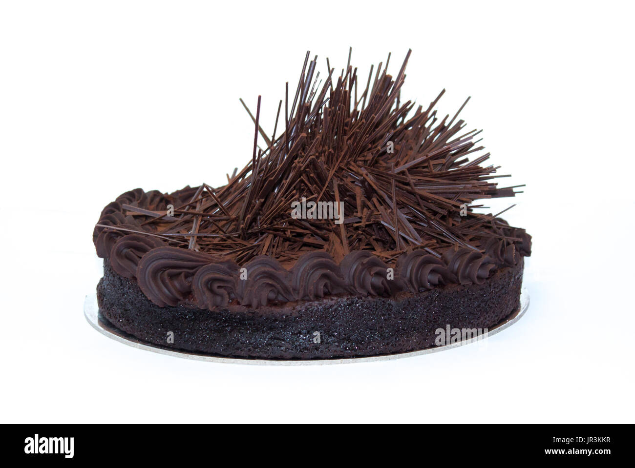 Gluten free celebration chocolate cake isolated on white background Stock Photo