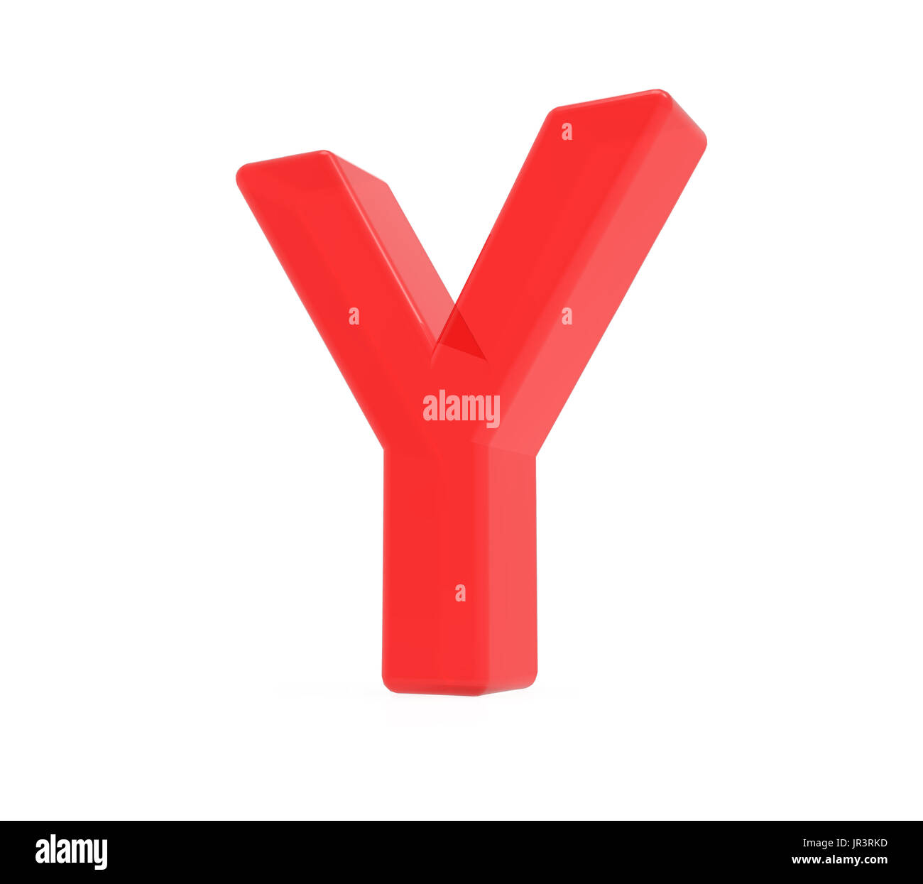 red letter Y, 3D rendering graphic isolated on white background Stock ...