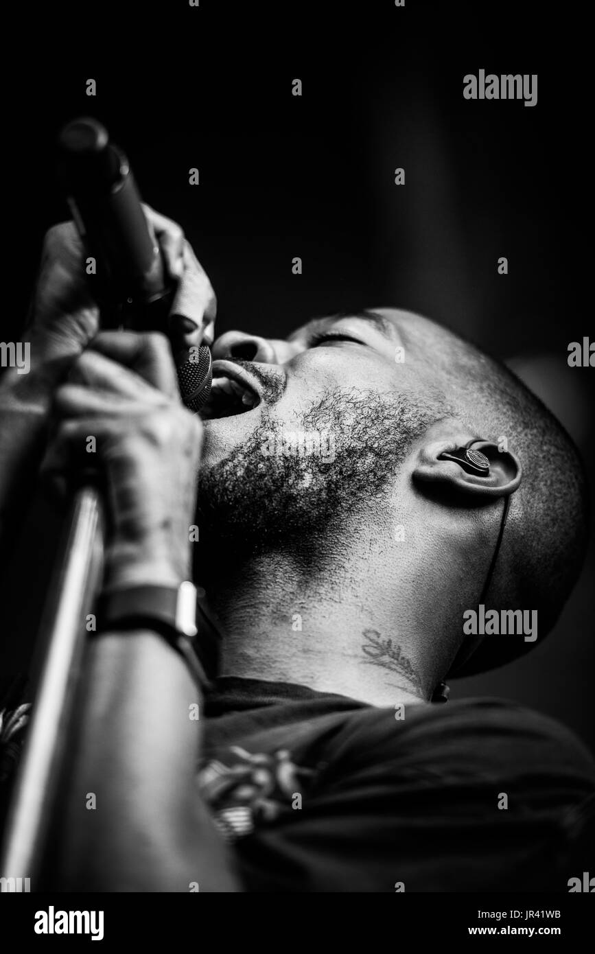 Kid Cudi performing at a music festival in British Columbia Canada in