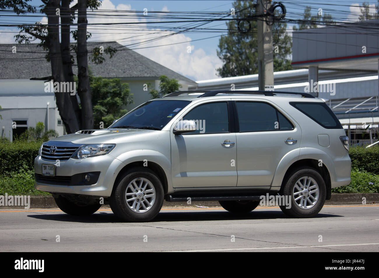 CHIANG MAI, THAILAND - JULY 27 2017: Private suv car, Toyota Fortuner ...