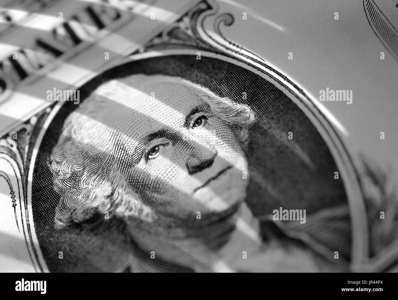 Black And White One Dollar Bill