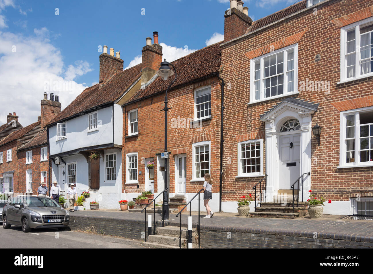 Period houses on Fishpool Street, St.Albans, Hertfordshire, England