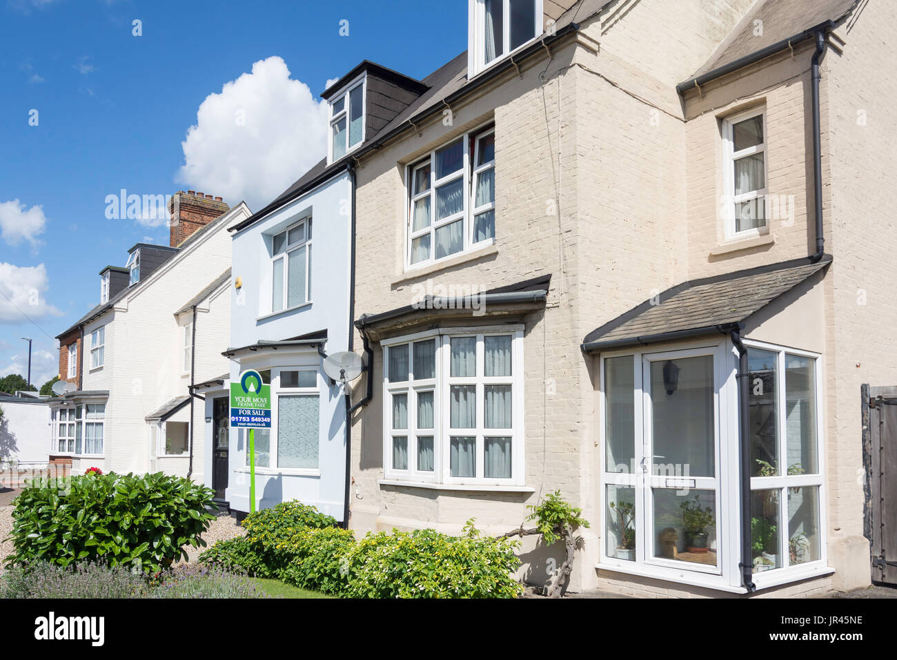 Row of houses on Willoughby Road, Langley, Berkshire, England, United