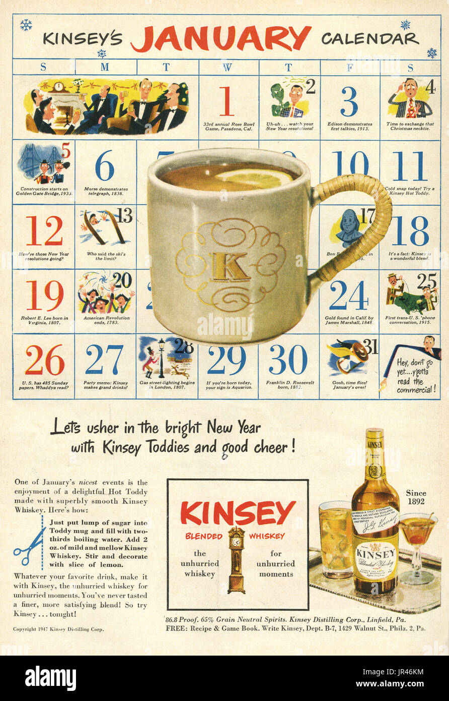 1940s USA Kinsey Magazine Advert Stock Photo