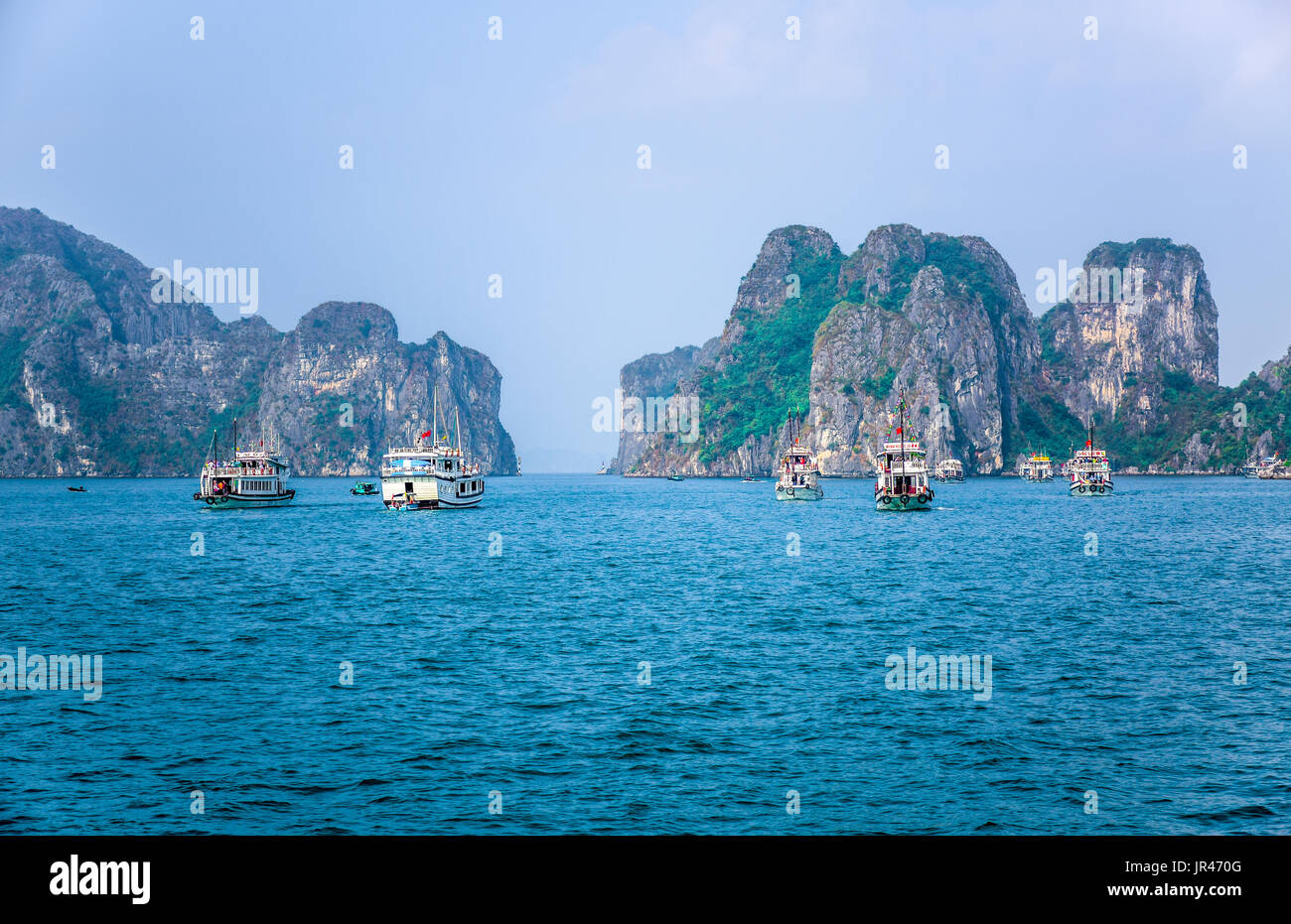 Ha Long Bay, a very popular travel destination in in Quang Ninh Province, Vietnam Stock Photo