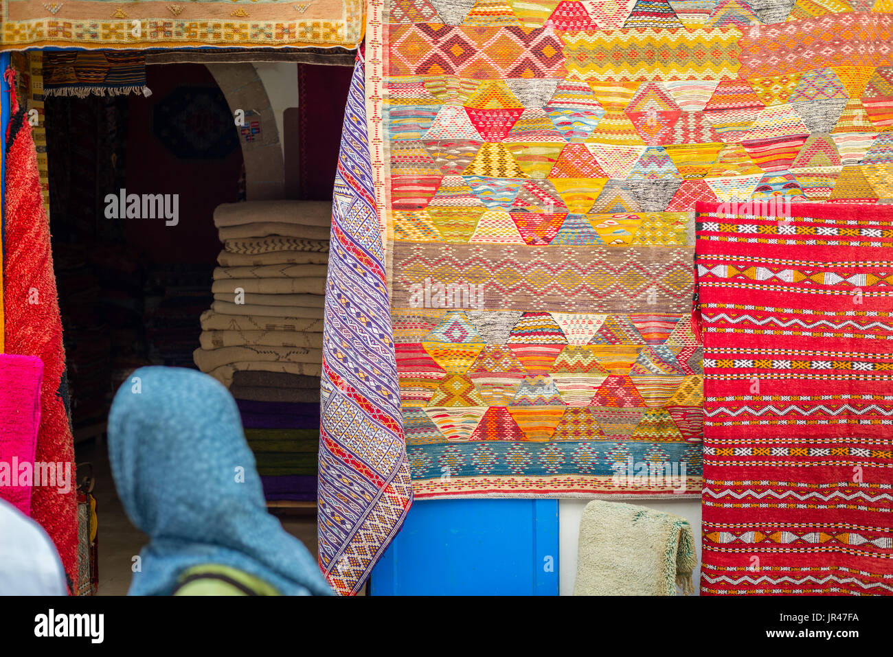 Moroccan carpets shop Stock Photo