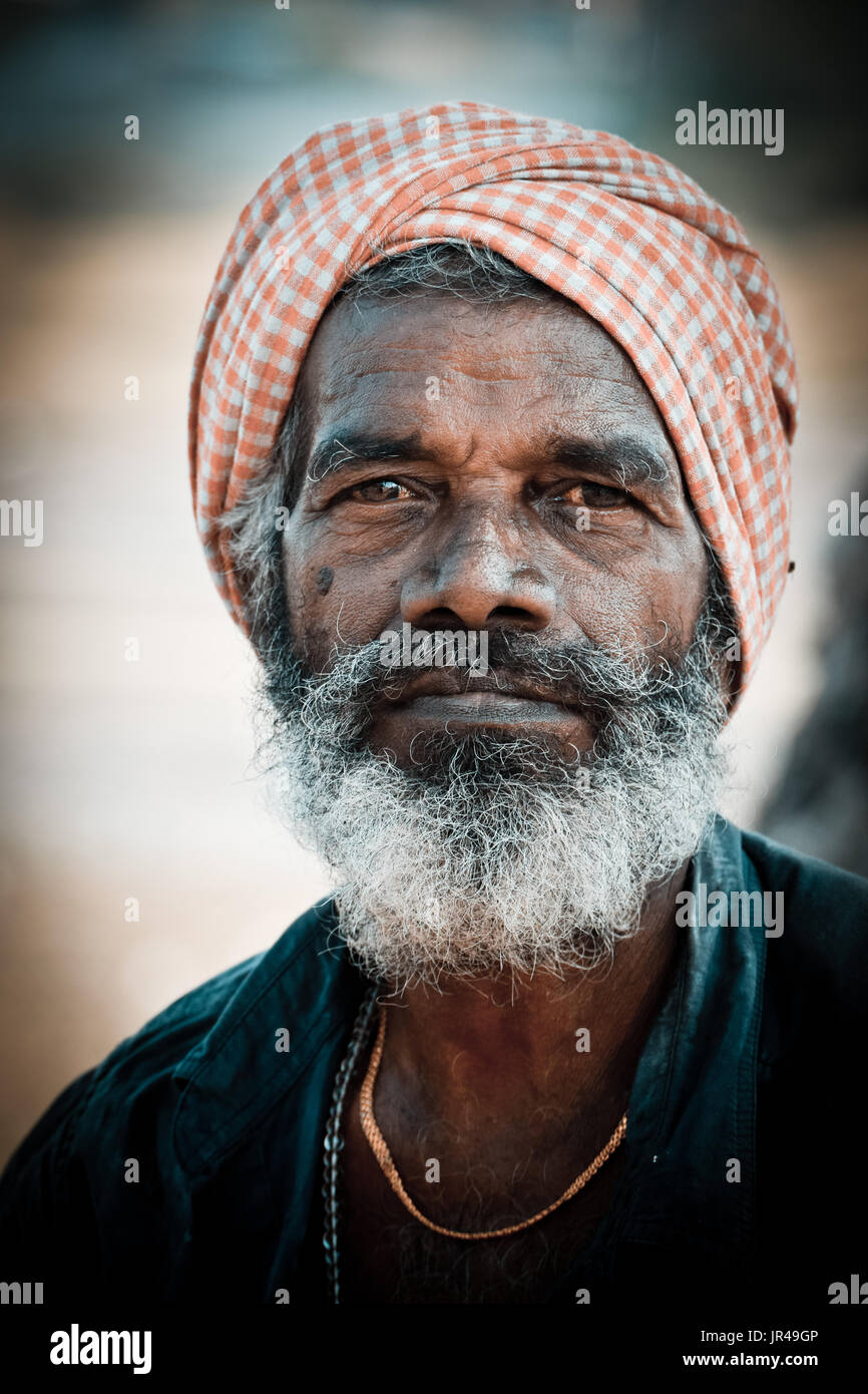 Old Indian Man Stock Photo