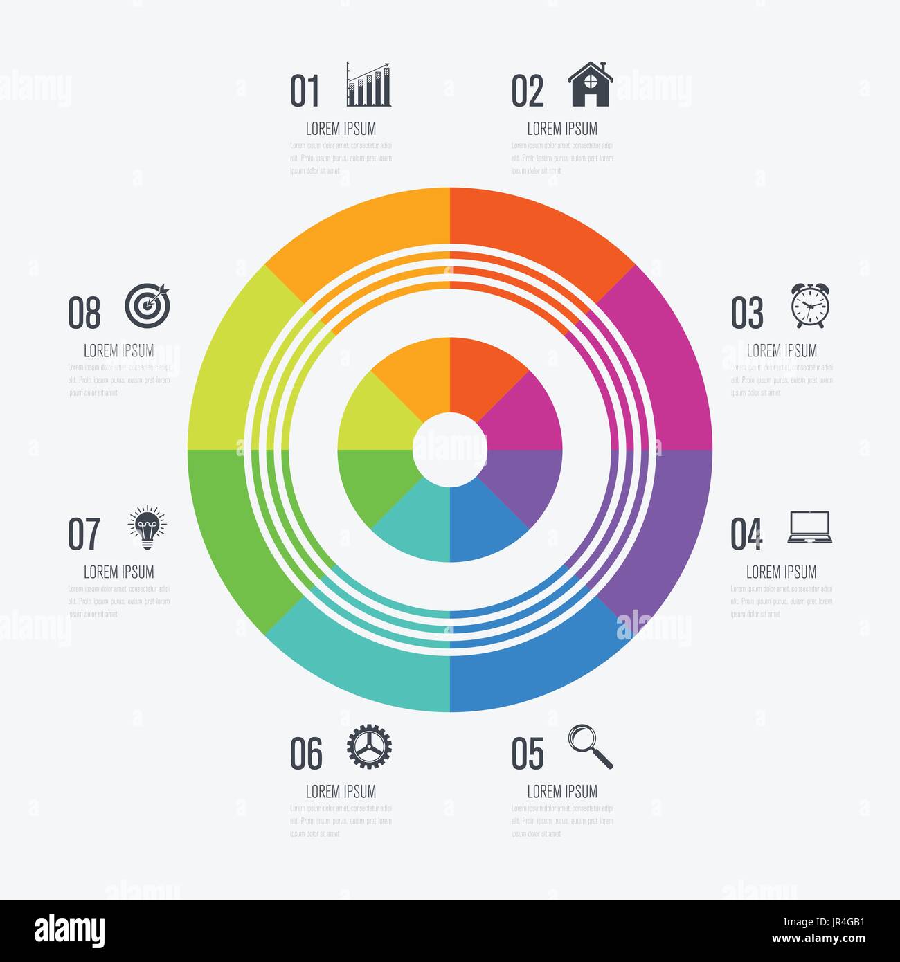 Infographics template 8 options with circle Stock Vector Image & Art ...