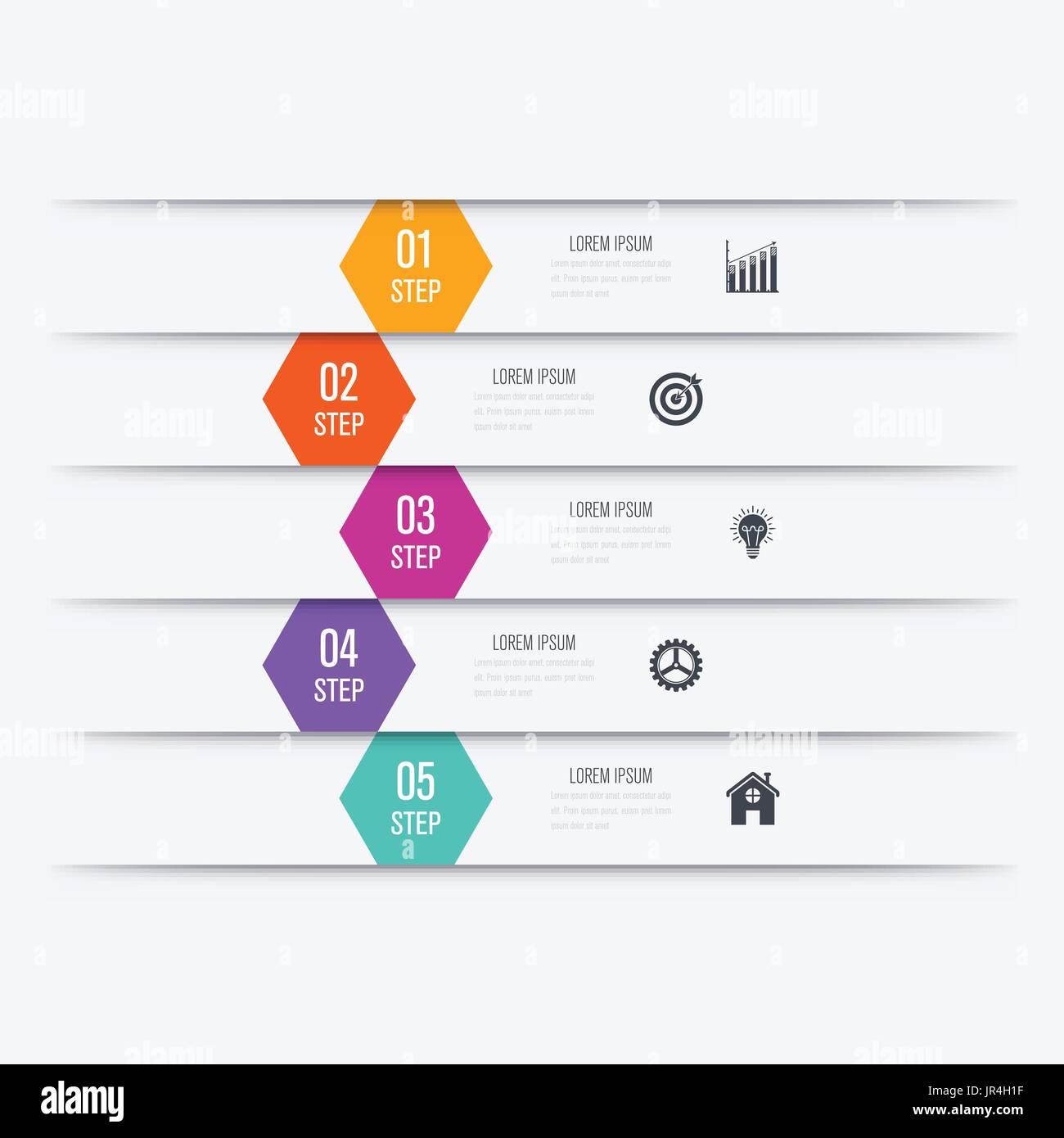 Vector illustration infographics five options Stock Vector