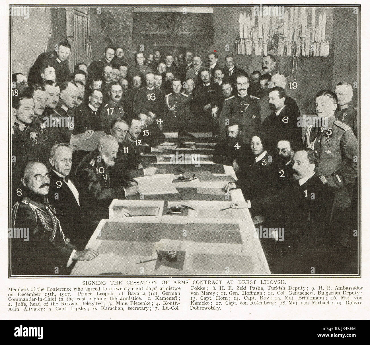 Signing the Treaty of Brest Litovsk 3 March 1918 Stock Photo