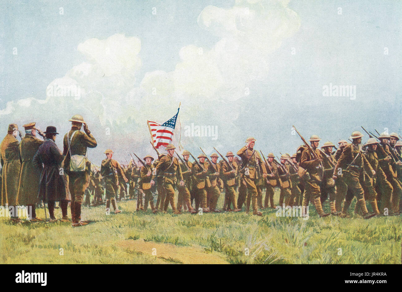 America's first wave of Troops in France Stock Photo