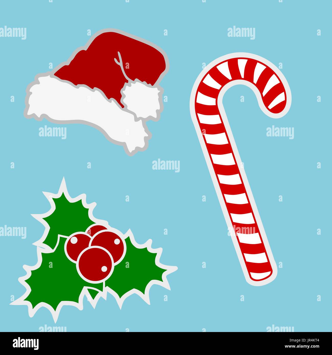 Vector illustration of a Christmas icon set in flat style Stock Vector ...