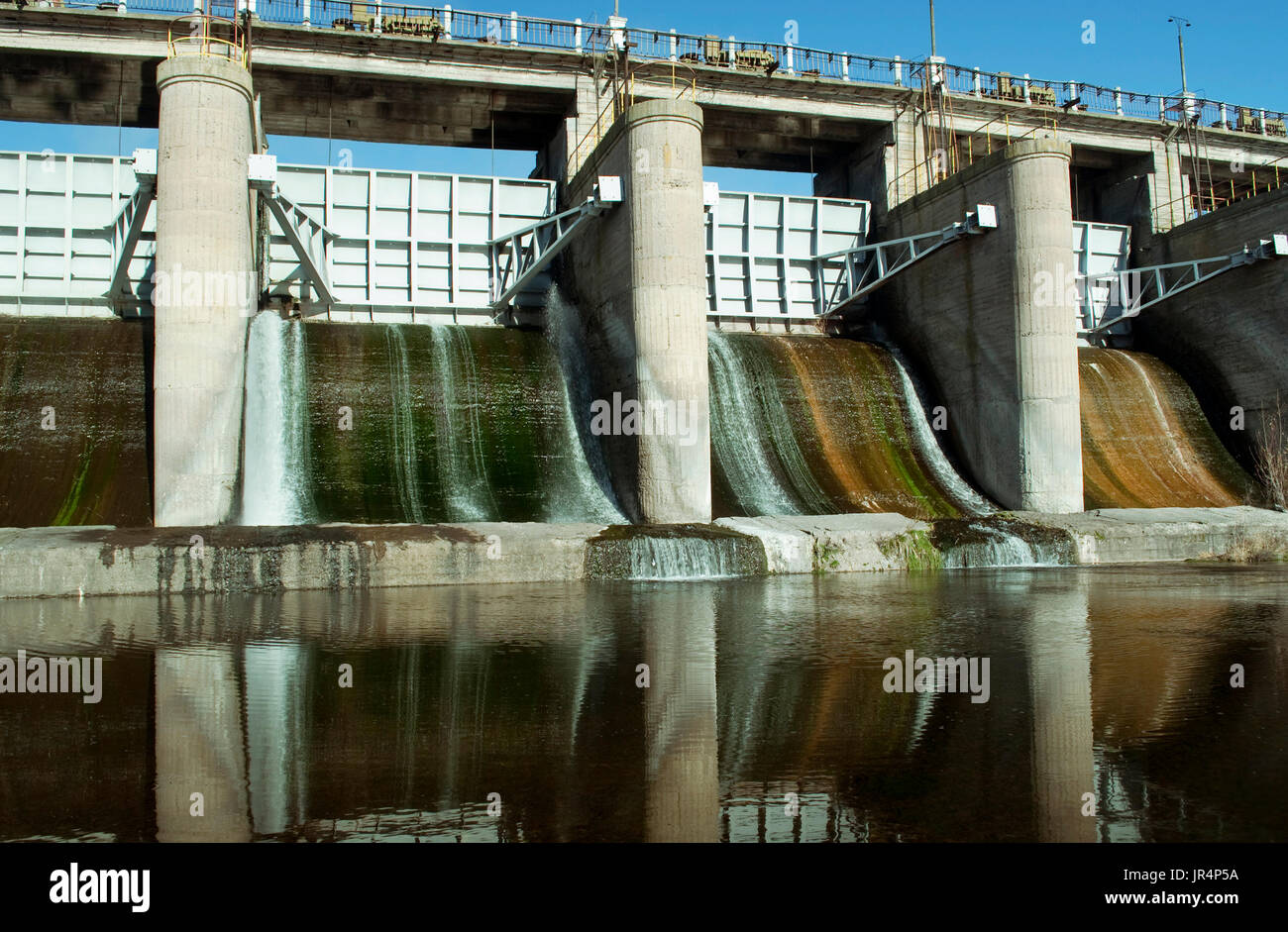A large dam made of concrete and steel Stock Photo Alamy