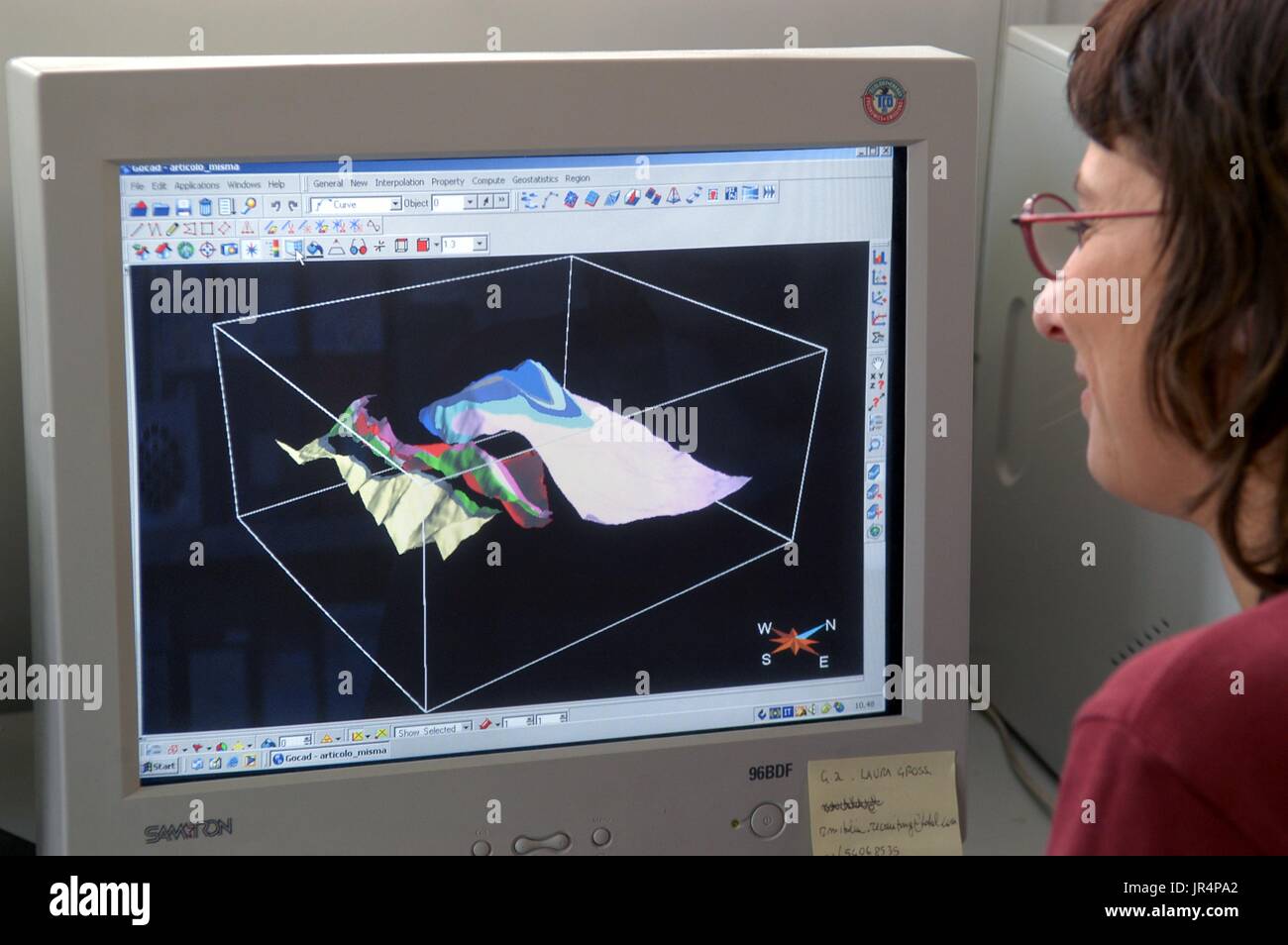 Milan Bicocca University (Italy), department of Environmental Sciences, laboratories of digital cartography. Stock Photo