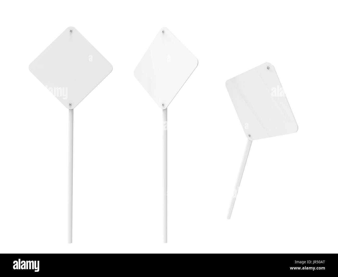 3d rendering blank warning sign isolated on white Stock Photo - Alamy