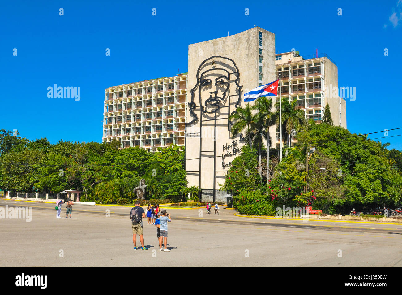 Havana, Cuba - December 19, 2016: View of the National monument of Ernesto Che Guevara at the Plaza de la Revolucion (Square of the Revolution) in Hav Stock Photo