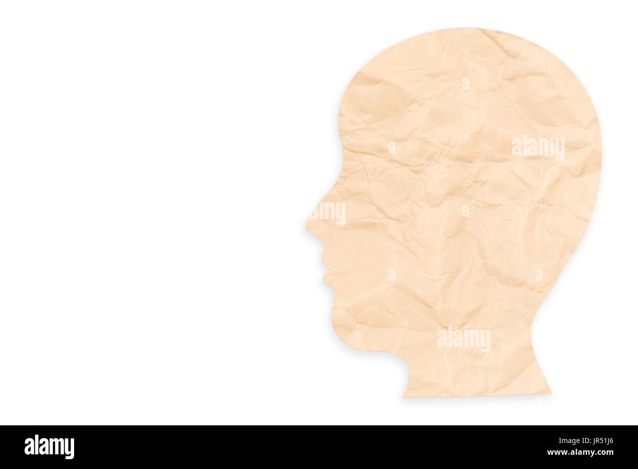 mental health concept with side face on white background Stock Photo