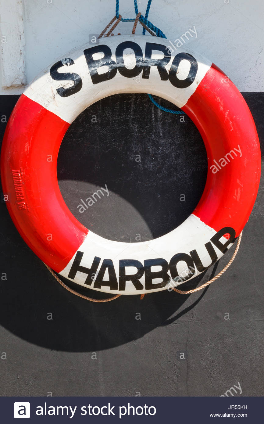 Lifebuoy Scarborough Harbour Scarborough North Yorkshire England UK Stock Photo