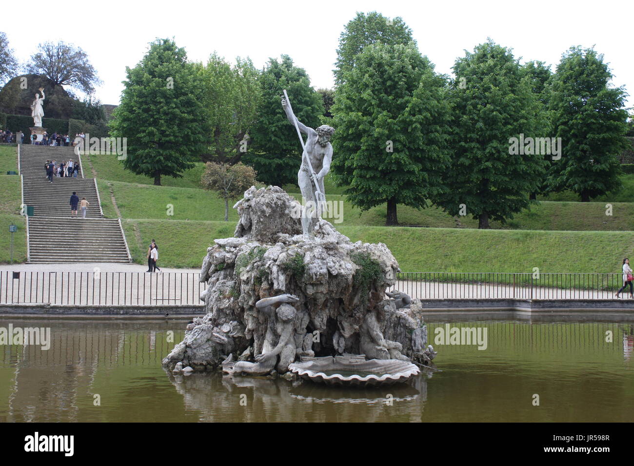 Neptune Fountain In The Center Of The Boboli Gardens The Sculptor Stoldo Lorenzi Florence