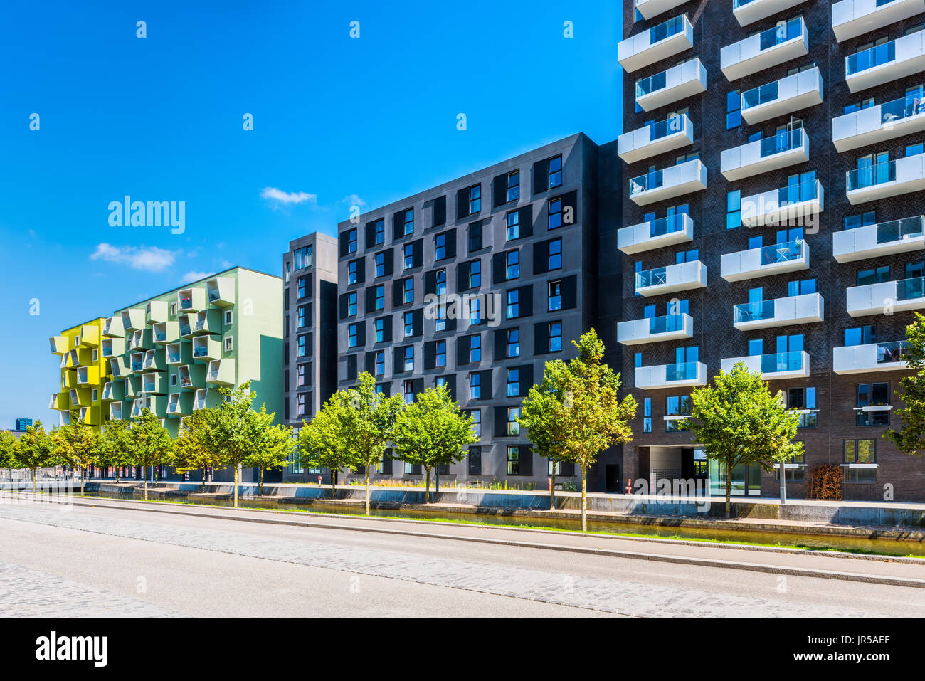 Modern Apartment Flats in Orestad District of Copenhagen Denmark Stock Photo