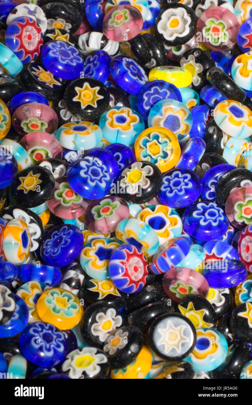 Murano Millefiori glass beads Stock Photo