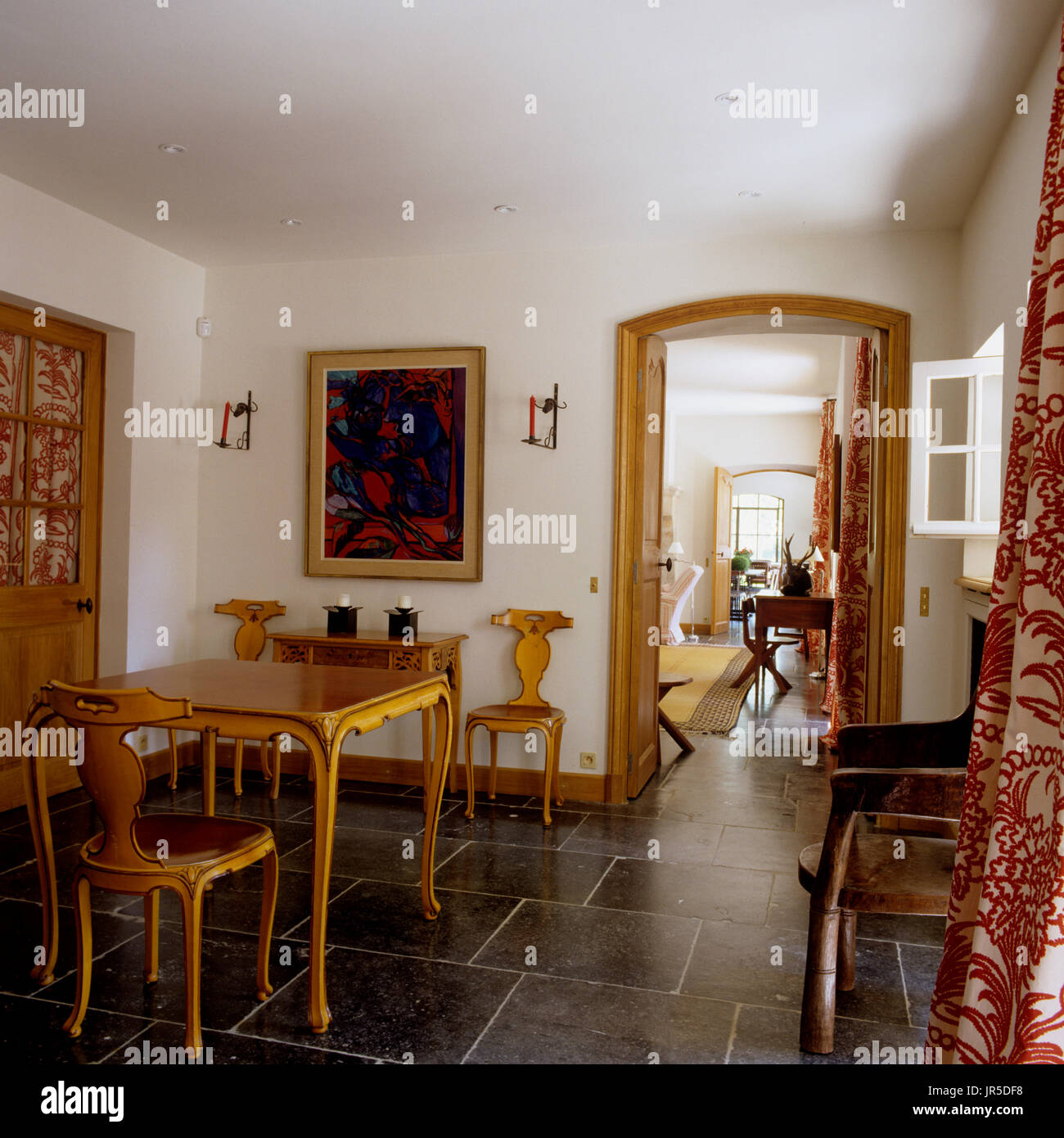 Rustic style dining room Stock Photo Alamy