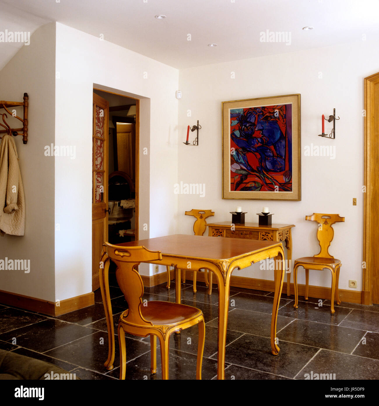 Rustic style dining room Stock Photo Alamy