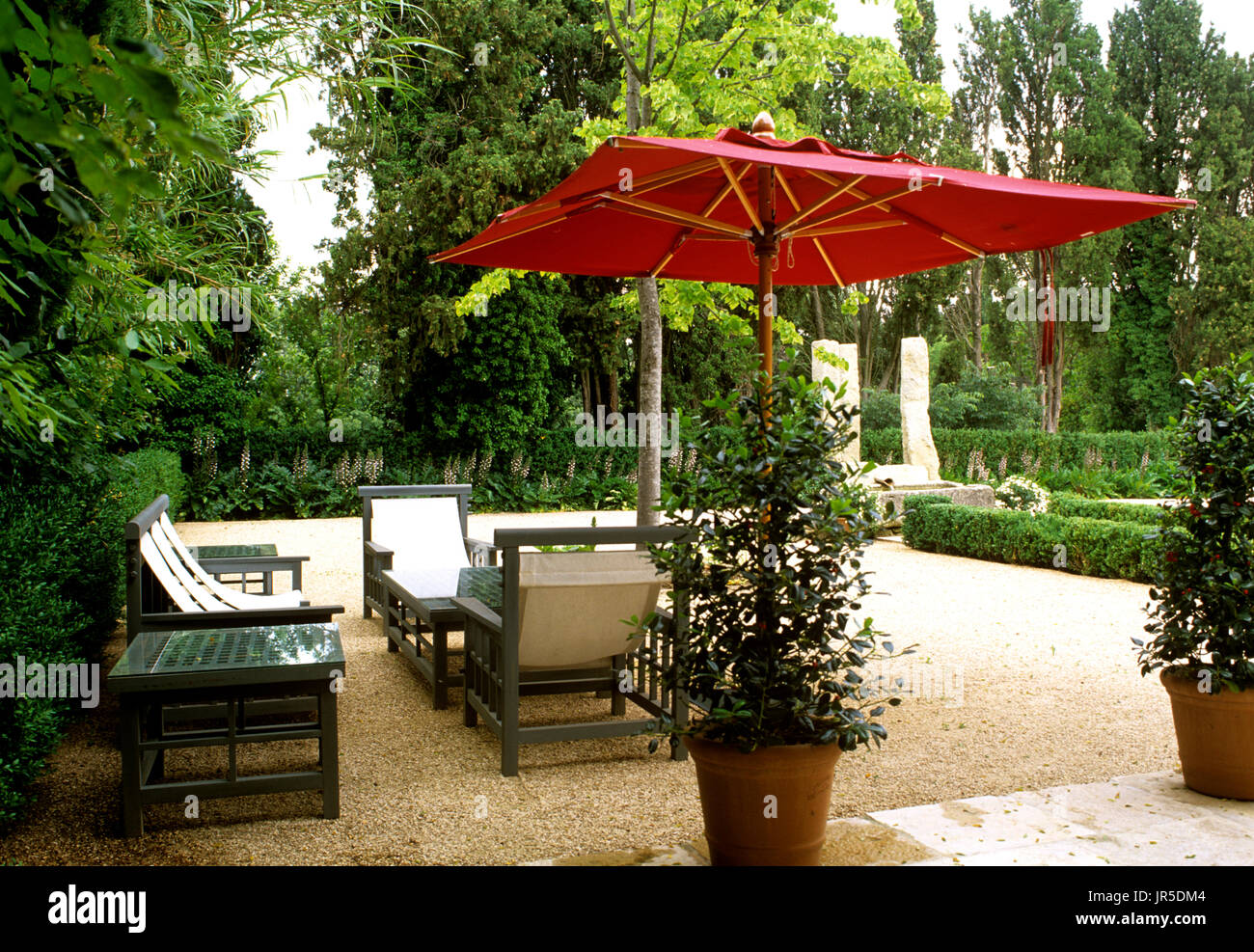 Garden Table And Chairs Umbrella High Resolution Stock Photography and