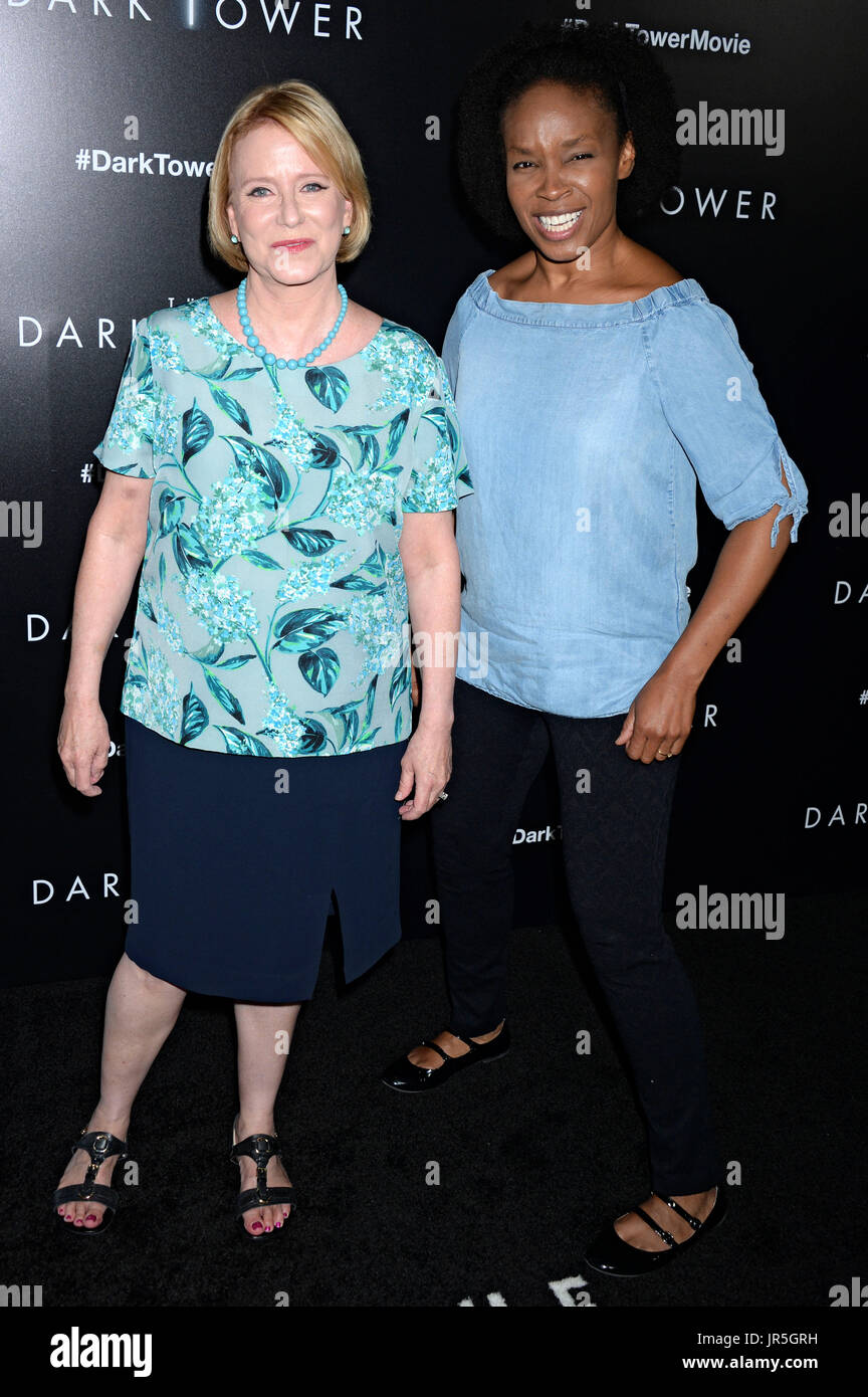 Eve Plumb and Amber Ruffin attend 'The Dark Tower' New York premiere at Museum of Modern Art on July 31, 2017 in New York City. Stock Photo