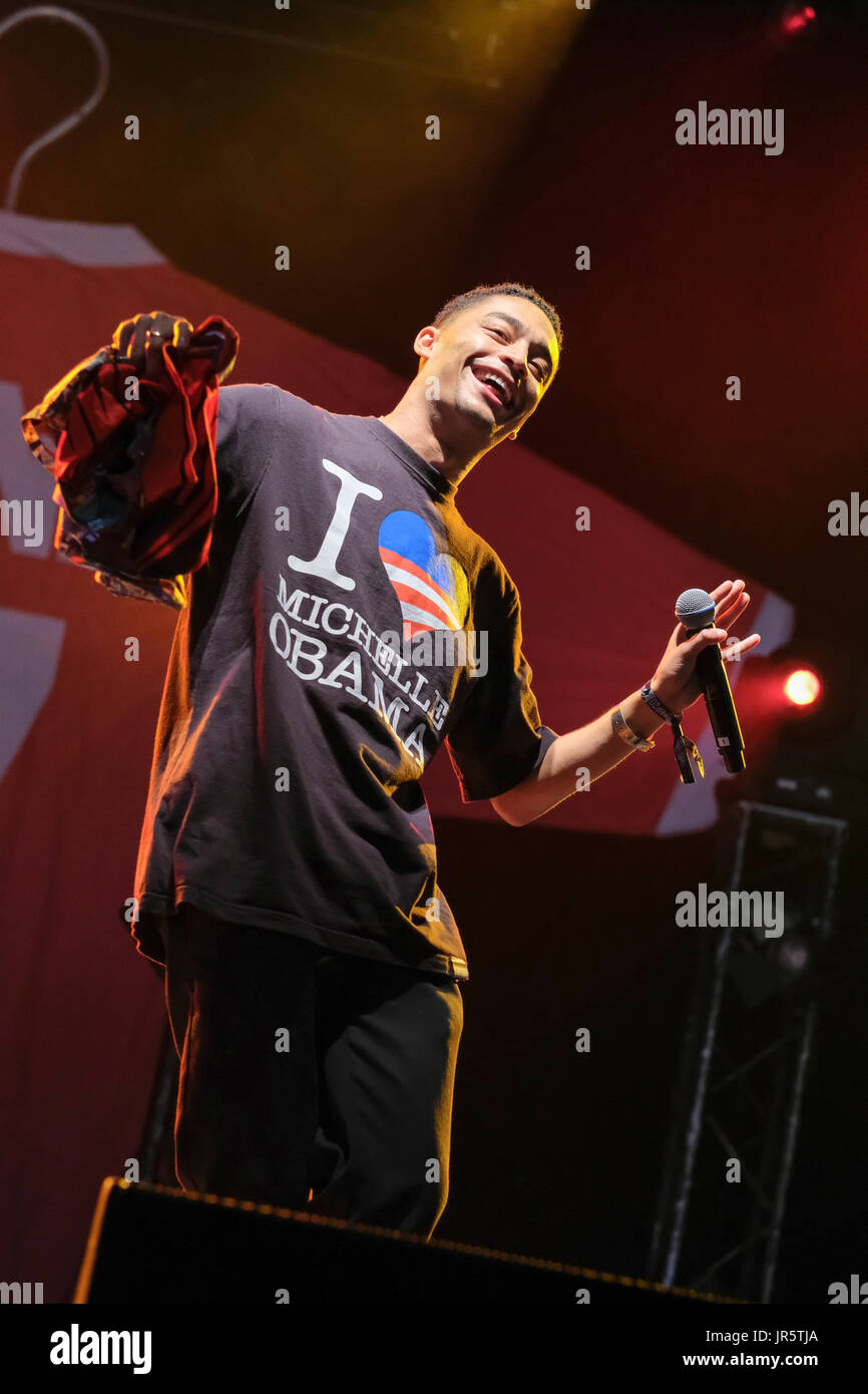 Loyle Carner performing at the WOMAD Festival, Charlton Park