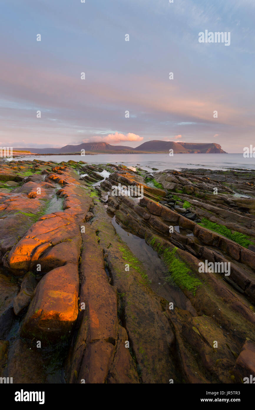 Warebeth Rocky beach, Orkney isles Stock Photo