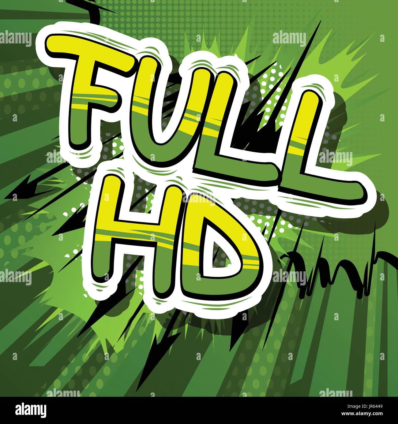 Full HD - Comic book style phrase on abstract background. Stock Vector
